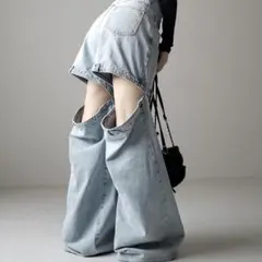 カットアウトデザイン デニムパンツ