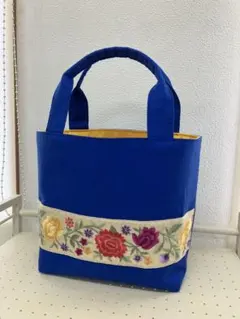 インド刺繍リボンハンドメイド トートバッグ