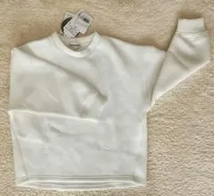 新品未使用タグ付　なめらかタッチ ダンボールトップス　110 ホワイト　無地