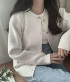 LAUIR 金ボタンニットカーディガン