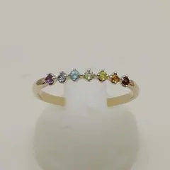 A*☆様 cui-cui K10YGマルチカラーストーンチェーンリング 13号 - メルカリ