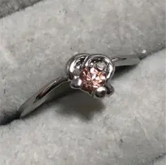 ピーチサファイア 【artificial】シンプル 一粒 リング