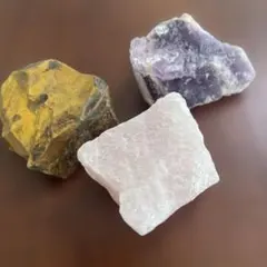 天然石セット（黄褐色・紫色・淡いピンク）