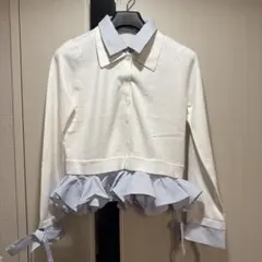 シャツドッキングヘムボリュームニットプルオーバー