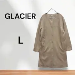GLACIER ノーカラージャケット アウター　羽織り　スプリングコート　春