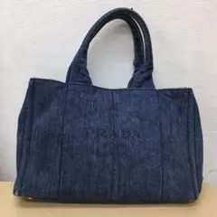 最終値下げ PRADA プラダ カナパ トートバッグ デニム 正規紙袋付き