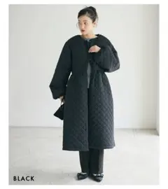 ★新品未使用タグ付き★ベースメントオンラインキルティングペプラムコートBLACKのサムネイル