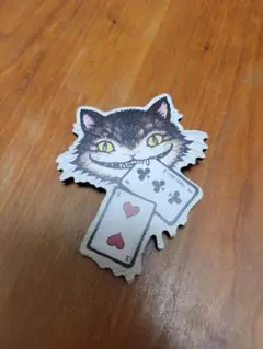ビーサイドレーベル 木バッジ チェシャ猫