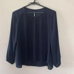 NOLLEYS ノーリーズ　ネイビー プリーツ トップス