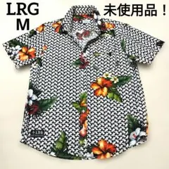 LRG エルアールジー　総柄フラワープリント半袖シャツ　白×黒　Mオーバーサイズのサムネイル