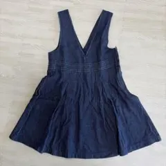 【130cm】グローバルワーク　デニムジャンバースカート