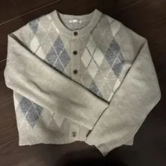GU アーガイル柄 カーディガン Mサイズ