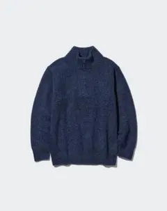【極美品】ユニクロ スフレヤーンハーフジップセーター XL ブルー 完売品