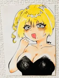 オリジナル バニー 金髪 女の子 可愛い アナログ 手描き イラスト