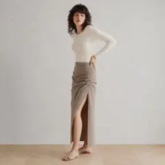 シールームリン［M］美品◎大人モード◎コットンナイロン◎立体ドレープスカートのサムネイル
