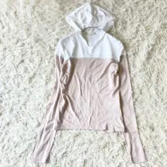 S Max Mara フード付 長袖カットソー ピンクベージュ