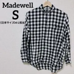 美品✨メイドウェル【S】チェック 長袖シャツ レギュラーカラー ブロックのサムネイル