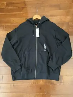 新作 新品 UNIQLO ブラック スウェットフルジップパーカー XL