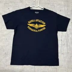 FLORIDA PENSACOLA 海軍航空隊 デカロゴ プリント 半袖Tシャツ