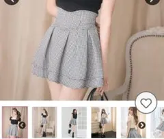 ミシェルマカロン 美脚スカート ギンガムチェック M