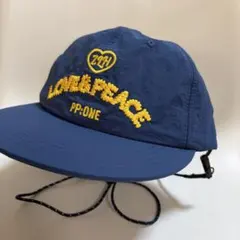 【新品】LOVE & PEACE ナイロンキャップ ワークキャップ ネイビーのサムネイル