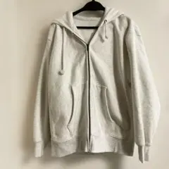 GU ヘビーウェイトビッグスウェットフルジップパーカ　ライトグレー　ユニセックス