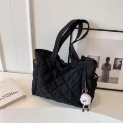 トートバッグ マザーズバッグ キルティング 軽量 大容量 カジュアル 黒