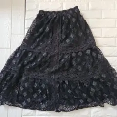 ＊Mサイズ＊ axes femme アクシーズファム 総レースティアードスカート