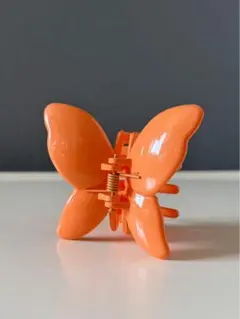 ビンテージ 大 ヘアクリップ 蝶々 バレッタ バタフライ 空色 ③希少 美品