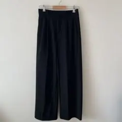 【美品】GU ジーユー　タックワイドパンツ ブラック 黒ワイドパンツ L
