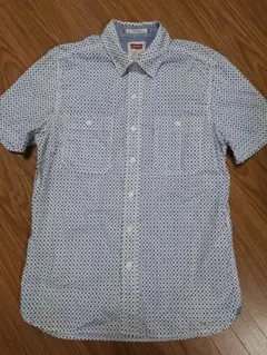 【美品】リーバイス Levi's 半袖シャツ S 総柄 ドット柄 ホワイトブルーのサムネイル