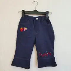 USAHANA デニム ハーフパンツ 120 いちご 刺繍 子供用