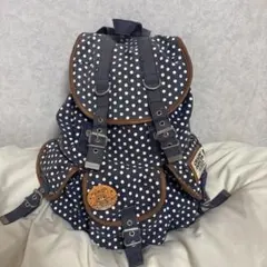 ドット ネイビー リュック バックパック 森ガール y2k リラックマ 缶バッジ