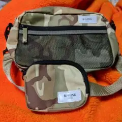 B:MING by BEAMS カモフラ柄 ショルダーバッグ　小物入れ付　迷彩のサムネイル