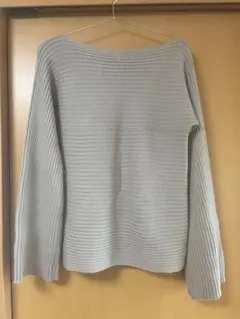 【SALE】リブ編み ベージュ 長袖セーター