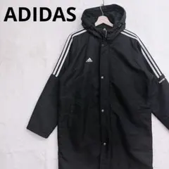 adidas アディダス 黒 ベンチコート フード付き