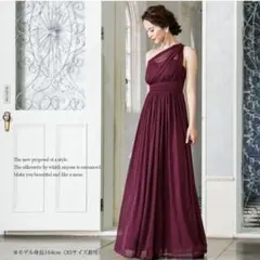 R'S GOWN ワンショルダー パーティードレス バーガンディ