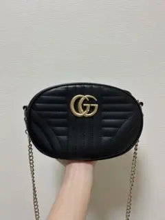 GUCCI ブラック ショルダーバッグ キルティング　値段交渉⭕️