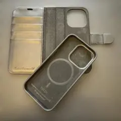 【着脱式】iPhone16 手帳型レザーケース 背面収納 ブラック