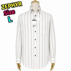 【極美品・タグ付】ZEPHYR ゼファー ストライプ シャツ M レナウンのサムネイル