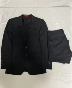 スーツ　ストライプ　ネイビー　上下セット