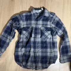 [希少]Woolrich ネイビー グレー チェックネルシャツ