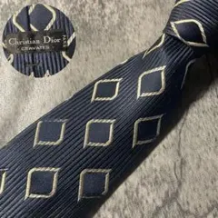 AN539 Christian Dior ネイビー シルク ネクタイ