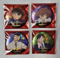 名探偵コナン トレーディングホログラム缶バッジ 長椅子ver. 4点セット