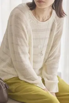 AMERICAN HOLIC 透かし編みニットプルオーバー