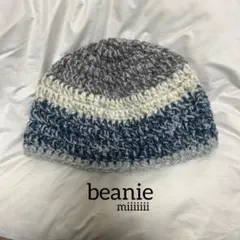 ビーニー　クロシェハット　クラッシャーハット　バケハ　かぎ編み　ハンドメイド