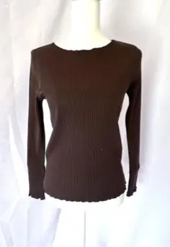 Beauty and youth ブラウン　ニット　トップス　リブ