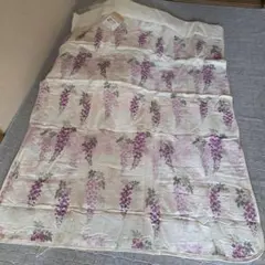 京都西川　藤の花柄 洗えるキルトケット S 140x190cm