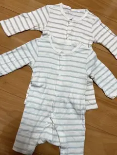 長袖ロンパース 薄手 2枚セット 60-70