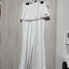 レディースMホワイトフレアスウェットパンツ